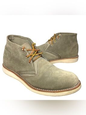 Red Wing Suede Chukka Boots Men 10.5 D Tan Sage Lace Up Hard Toe Work 3144